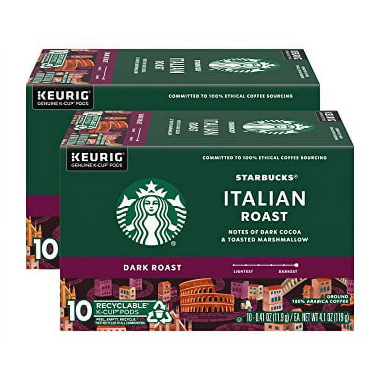 Starbucks Coffee K Cup Pods Italian Roast Coffee Dark Roast 100