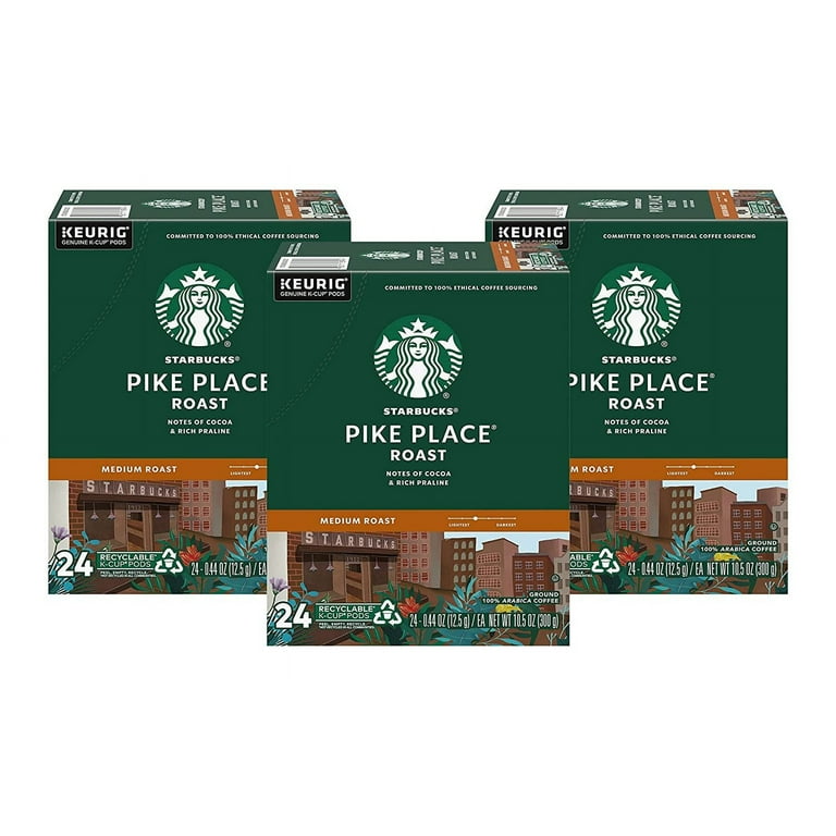 Starbucks Medium Roast Coffee Pike Place K Cup Pods for Keurig Brewers 72 Count Walmart