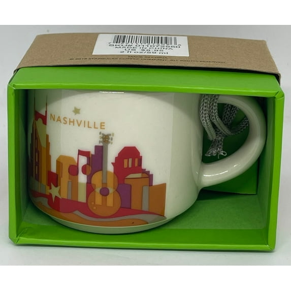 Starbucks Coffee You Are Here Nashville Ceramic Mug Ornament New With Box