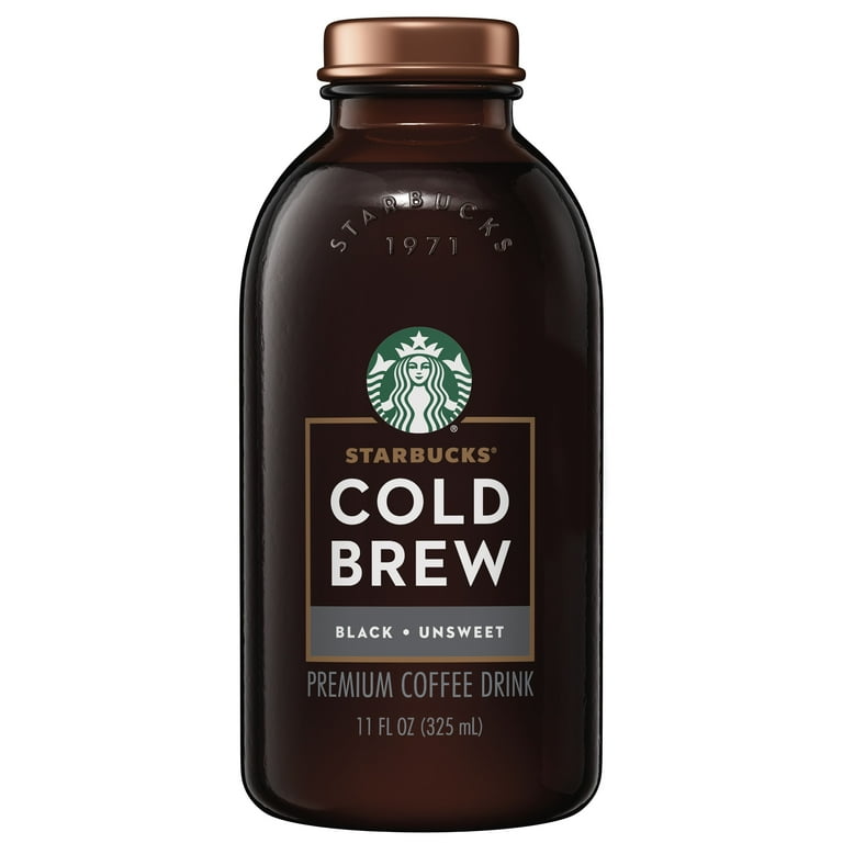Starbucks Cold Brew, Black Unsweetened Coffee, 11 oz Glass Bottle