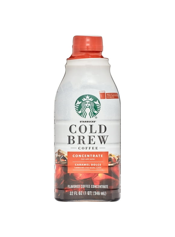 Starbucks Cold Brew Caramel Dolce, Bottled Coffee Drink Concentrate, 32 fl oz