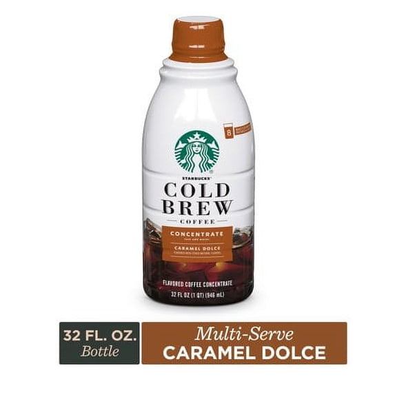 Starbucks Cold Brew Multi Serve Concentrate Caramel Dolce 32 Fl Oz (Pack of 10)