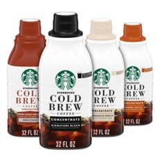 Starbucks Cold Brew Variety Pack Signature Black, Brown Sugar Cinnamon, Madagascar Vanilla & Caramel Dolce Cold Brew