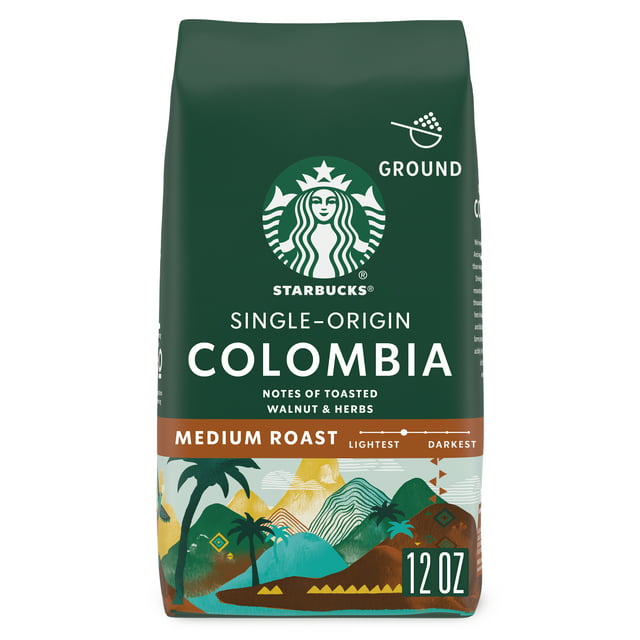 Starbucks Colombia Ground Coffee, Medium Roast, 12 oz