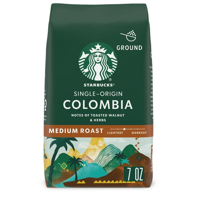 Starbucks Colombia, Ground Coffee, Medium Roast, 7 oz