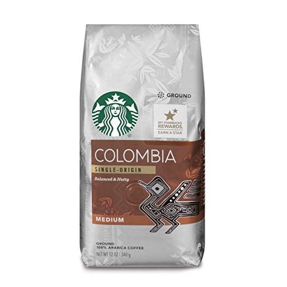 Starbucks Colombia Medium Roast Ground Coffee, 12-Ounce Bag (Pack of 32)