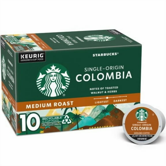 Starbucks Colombia Medium Roast K-Cup Coffee Pods 10 ct - Pack of 2