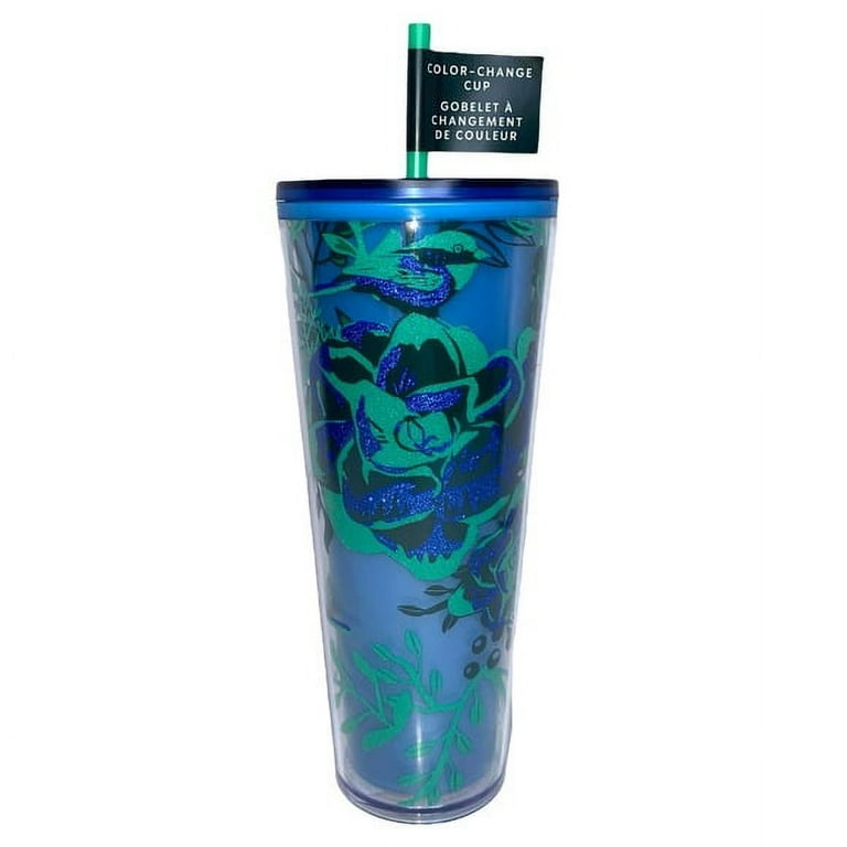 Starbucks Color Changing Blue Berry Corsage Cold Cup 24oz