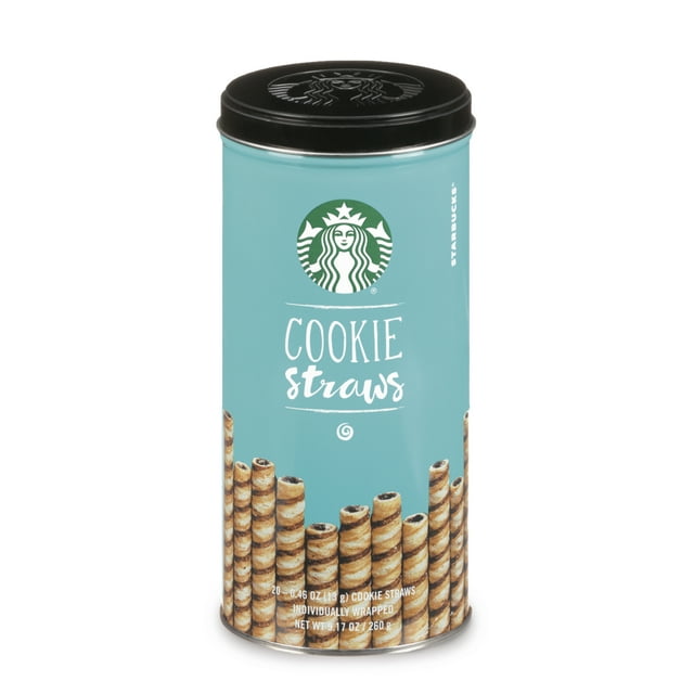 Starbucks Cookie Straws, 1 Tin of 20 Cookies