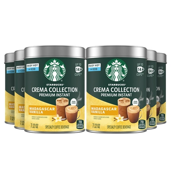 Starbucks Crema Collection Premium Instant Madagascar Vanilla Flavored Coffee, 6 Tins