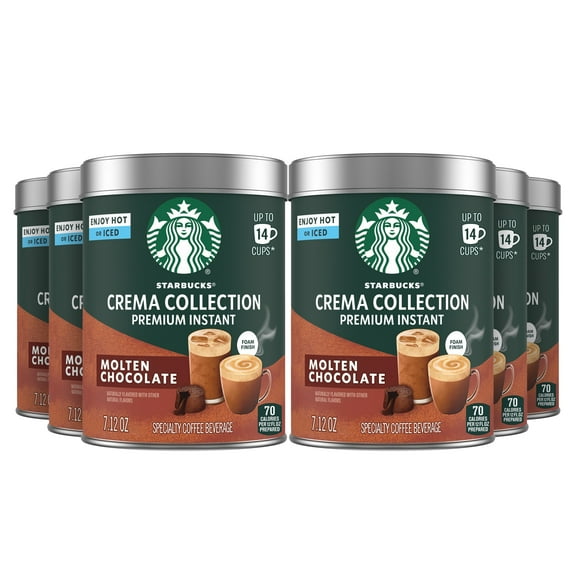 Starbucks Crema Collection Premium Instant Molten Chocolate Flavored Coffee, 6 Tins