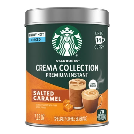Starbucks Crema Collection Premium Instant Salted Caramel Flavored Coffee, 7.12 oz