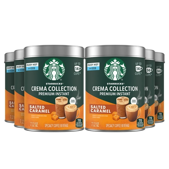 Starbucks Crema Collection Premium Instant Salted Caramel Flavored Coffee, 6 Tins