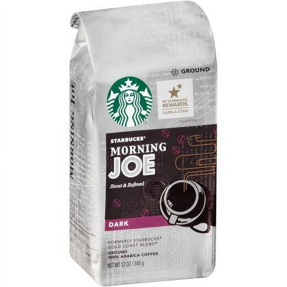 Starbucks Dark Roast Ground Coffee, Morning Joe, (Pack of 12)