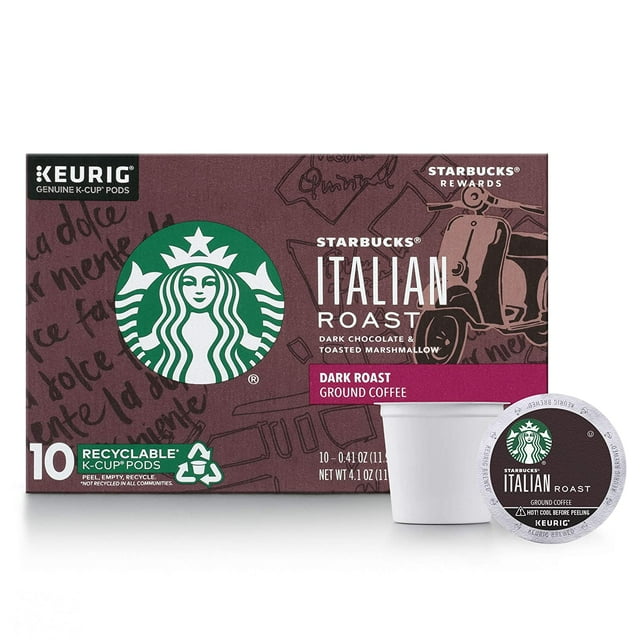 Starbucks Dark Roast KCup Coffee Pods Italian Roast for Keurig Brewers
