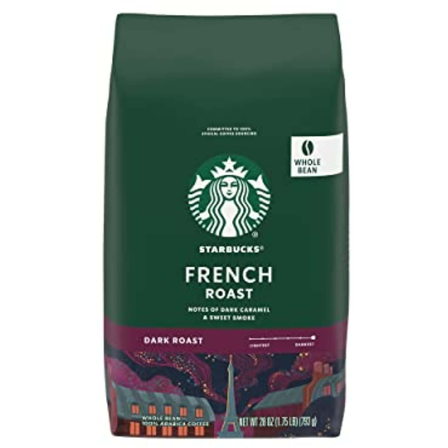 Starbucks Dark Roast Whole Bean Coffee — French — 100% Arabica — 1 Bag (28 Oz)