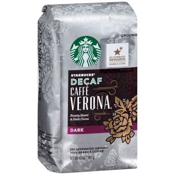 Starbucks Decaf Caffè Verona Dark Roast Ground Coffee (Pack of 32)