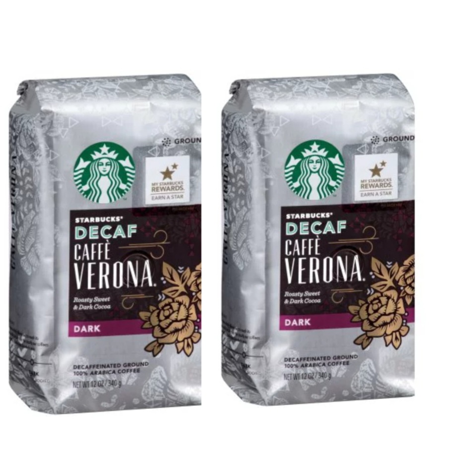 Starbucks Decaf Caffe Verona Ground Coffee, Dark Roast, Decaffeinated
