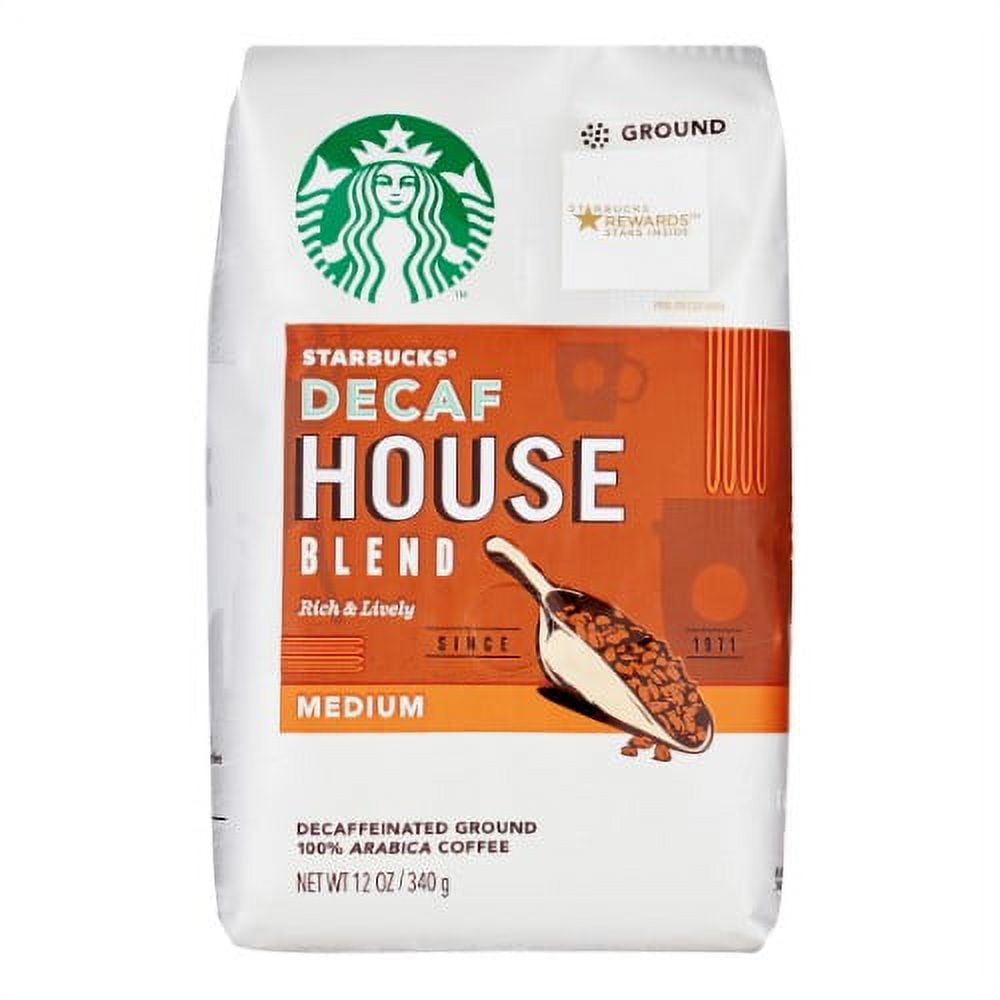Starbucks Decaf House Blend Medium Roast Ground Coffee (Pack of 16