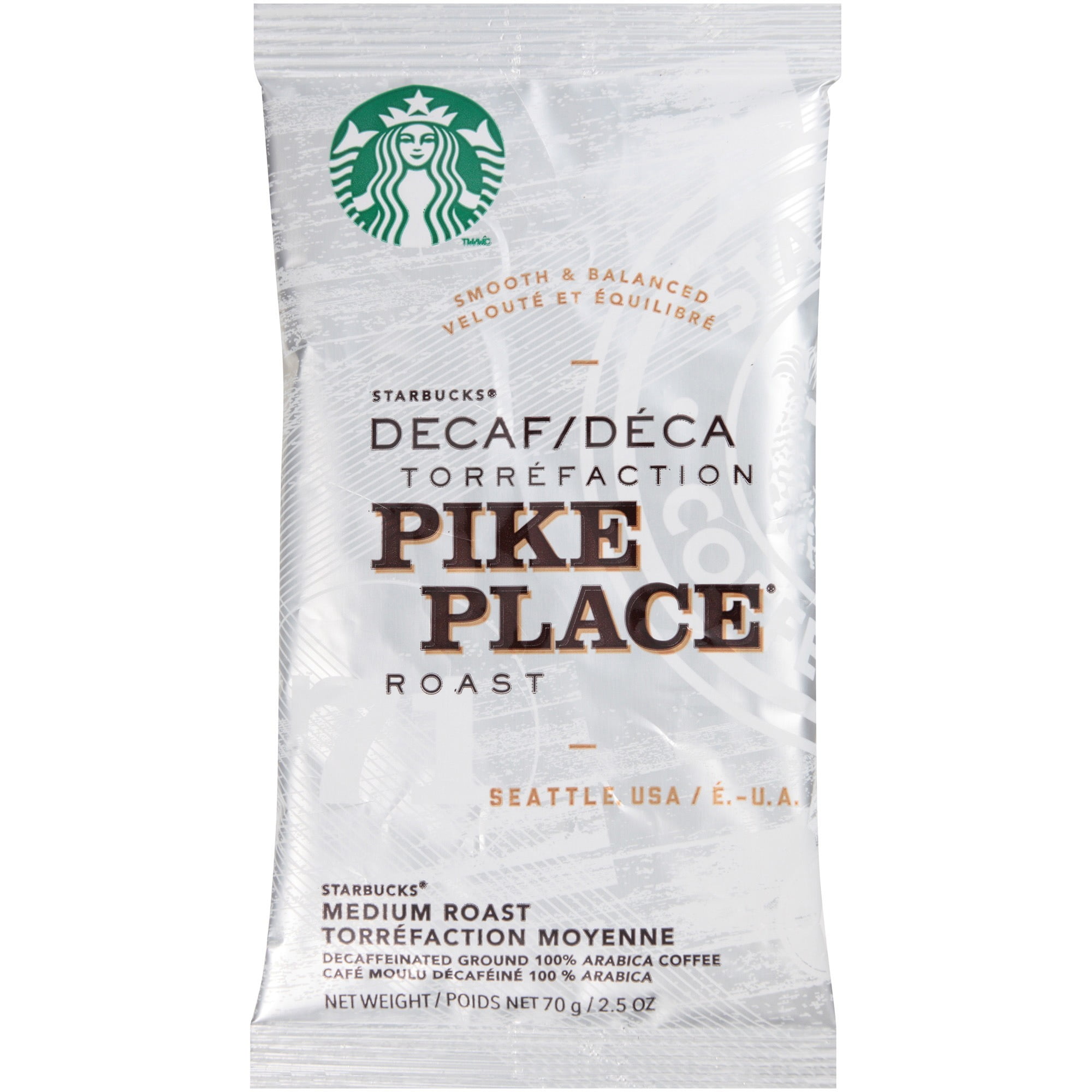 Starbucks Decaf Pike Place Coffee Pack - Medium - 2.5 oz Per Packet - 18 / Box Starbucks Decaf Pike Place Coffee Pack - Medium - 2.5 oz Per Packet - 18 / Box
