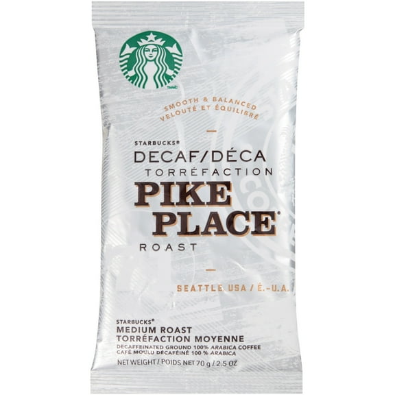 Starbucks Decaf Pike Place Coffee Pack - Medium - 2.5 Oz Per Packet - 18 / Box