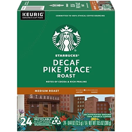 Starbucks Decaf Pike Place Roast, K-Cup For Keurig Brewers, 24 Count
