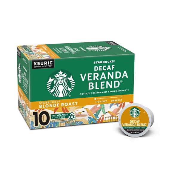 Starbucks Decaf Veranda Blend Blonde Roast K-Cup Coffee Pods, 10 ct (Package May Vary)