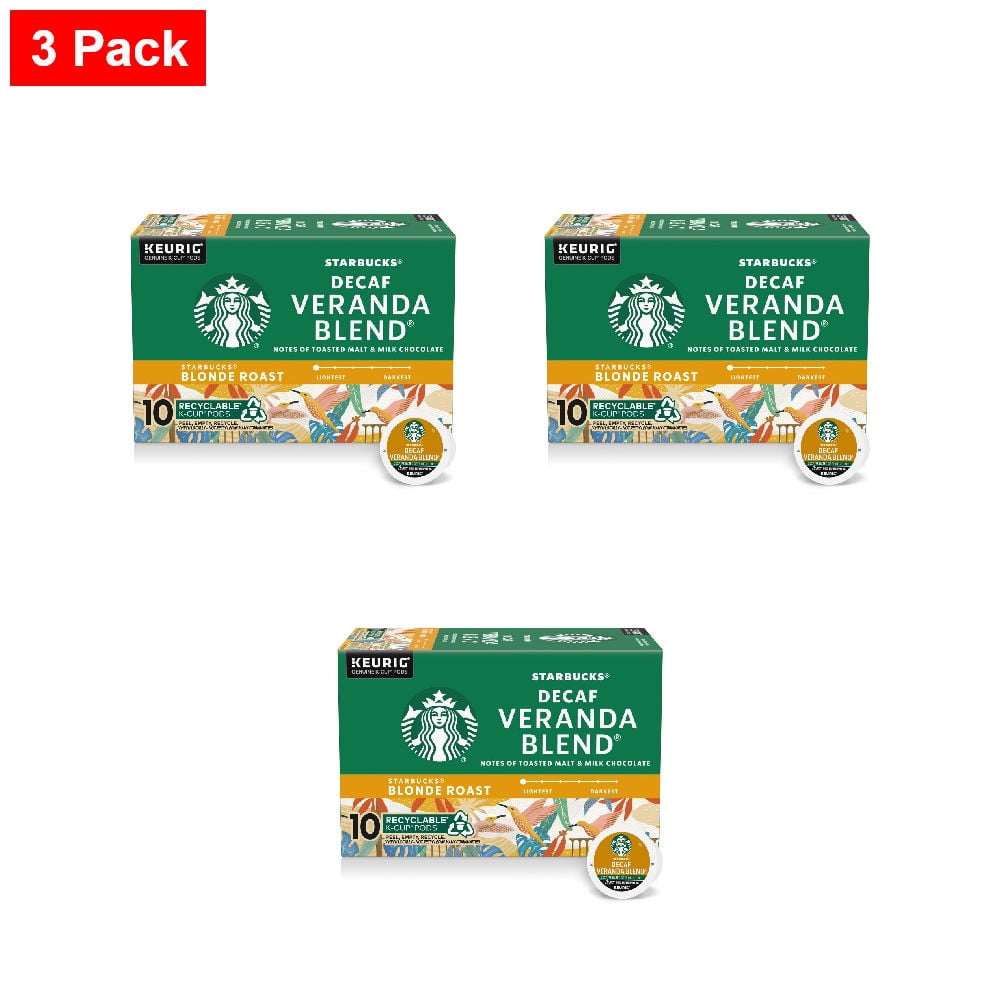 Starbucks Decaf Veranda Blend Starbucks Blonde Roast K-Cup Coffee Pods 10 ct - 3 Pack