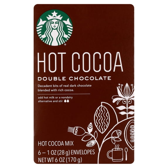 Starbucks Double Chocolate Hot Cocoa Mix, 6 Count Box