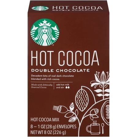 Starbucks Peppermint Hot Cocoa Mix, Dark Chocolate, 8 Packs, Velvety ...