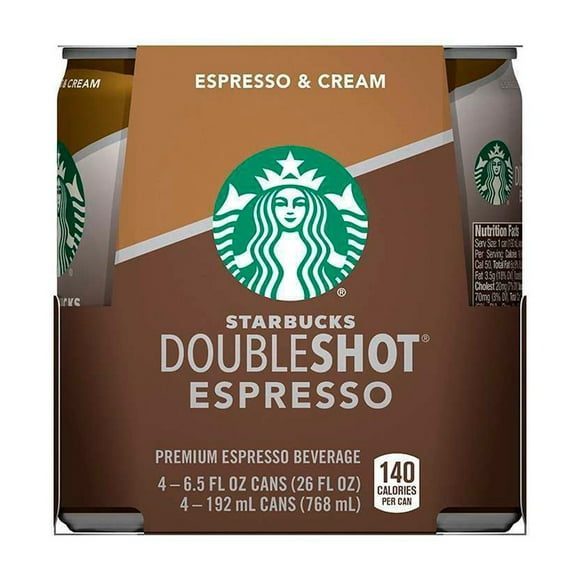 Starbucks Double Shot Espresso And Cream Coffee Drink - 4pk/6.5 fl oz Cans