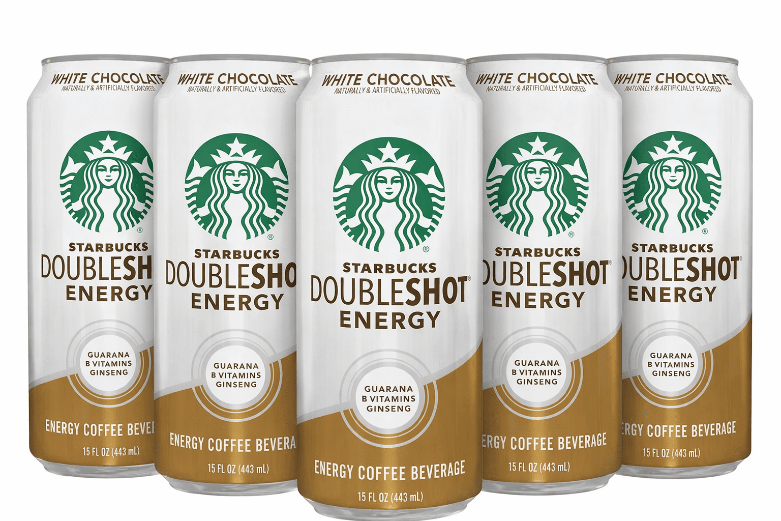 Starbucks® Double Shot® White Chocolate Energy Coffee, 15 oz, Pack of 5 – Bold & Creamy Energy Drink