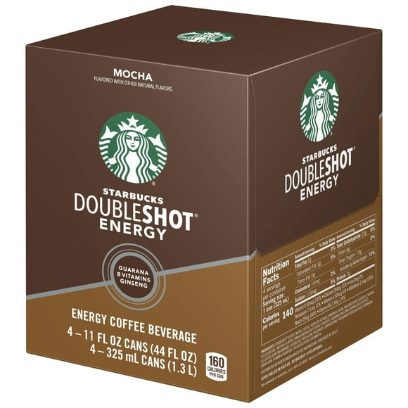 Starbucks Doubleshot Energy Coffee Beverage, Mocha, 4 Count, 11 fl oz Cans