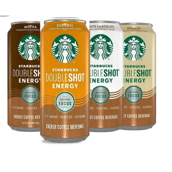 Starbucks, Doubleshot Energy Coffee, Variety Pack (Mocha/Vanilla/White Chocolate/Caramel), 15 Fl Oz. Cans (12 Pack)