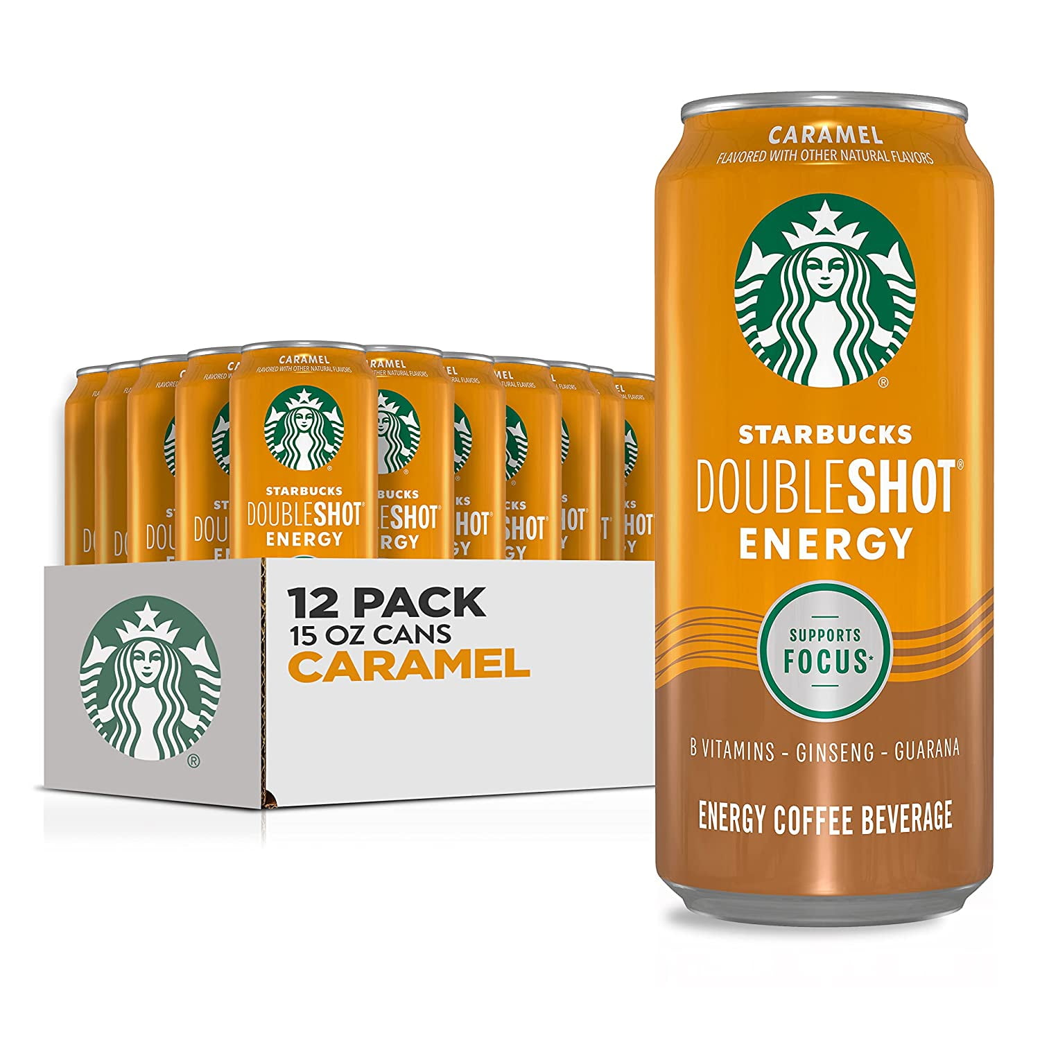 Starbucks Doubleshot Energy Drink Coffee Beverage, Caramel, 15 oz Cans (12 Pack)
