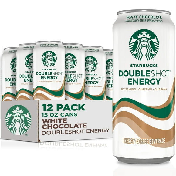Starbucks Doubleshot Energy Drink Coffee Beverage, White Chocolate, Iced Coffee, 15 Fl Oz Cans (12 Pack) (Packaging May Vary) Packaing mayvary