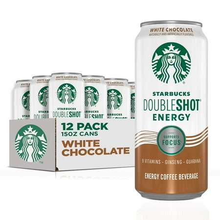 Starbucks, Doubleshot Energy Drink, White Chocolate, 15 Fl Oz (Pack of 12)