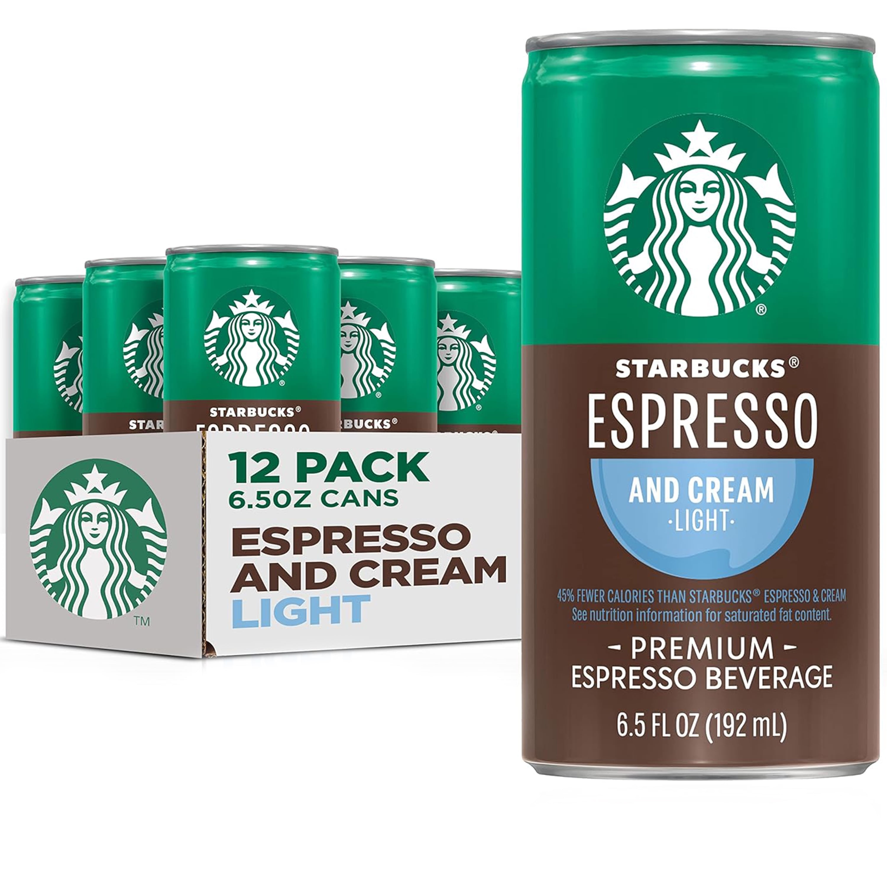 Starbucks Doubleshot Espresso & Cream Light Coffee Drink, 6.5 fl