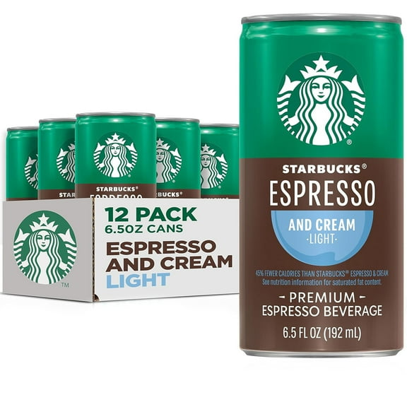 Starbucks Doubleshot Espresso & Cream Light Coffee Drink, 6.5 fl oz, 12 pack