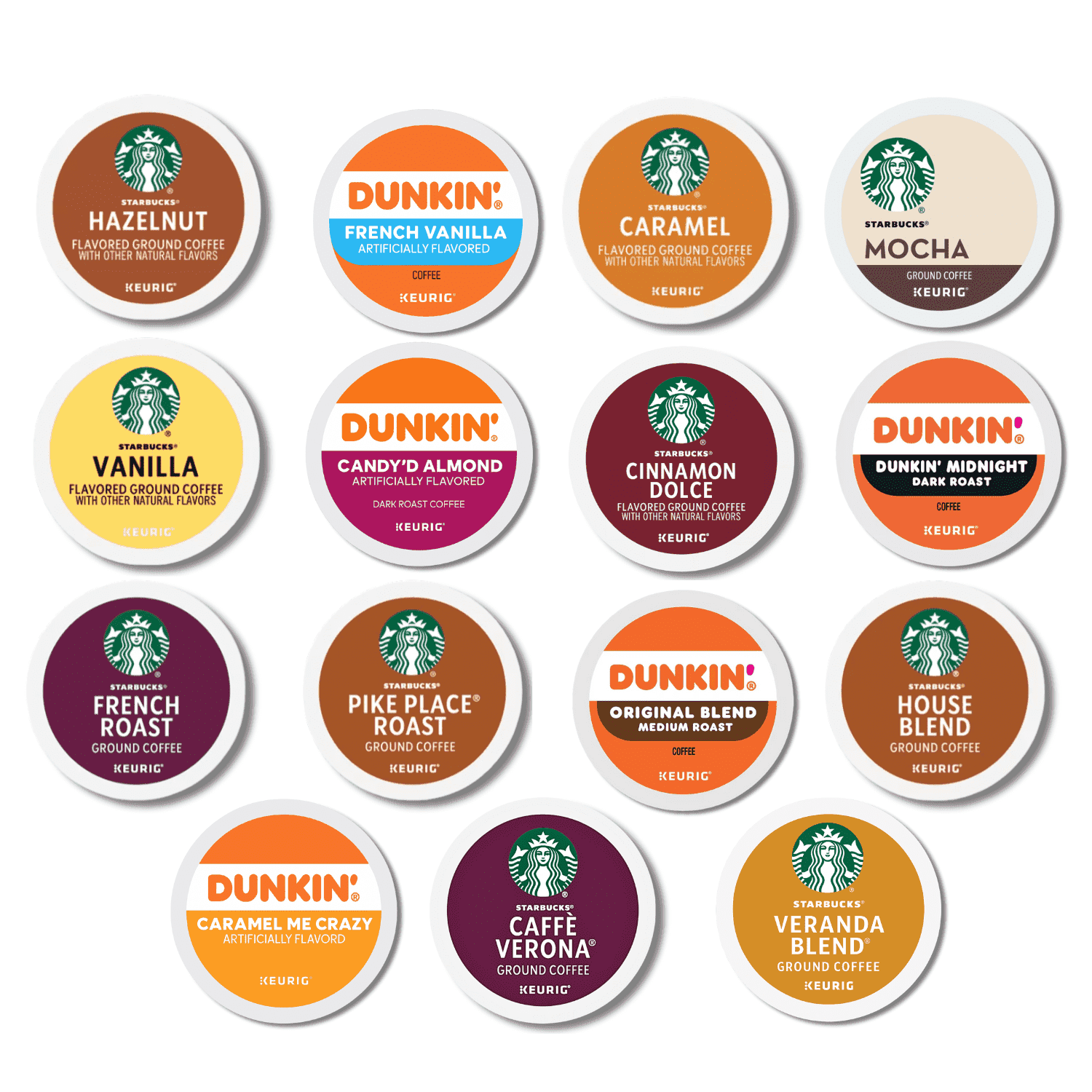 Iced Cup Coffee K Cup Flavored Variety Pack Starbucks Dunkin' K