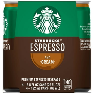 Starbucks Espresso & Cream Premium Espresso Beverage, 6.5 fl oz, 4 count