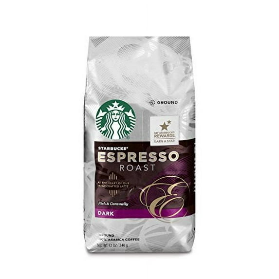Starbucks Espresso Roast Dark Roast Ground Coffee, 12-Ounce Bag (Pack of 10)