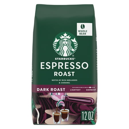 Starbucks Espresso Roast, Dark Roast Whole Bean Coffee, 100% Arabica, 12 oz