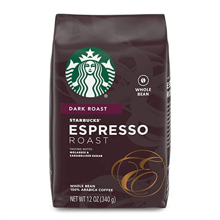 Starbucks Espresso Roast Dark Roast Whole Bean Coffee 12 oz (Pack