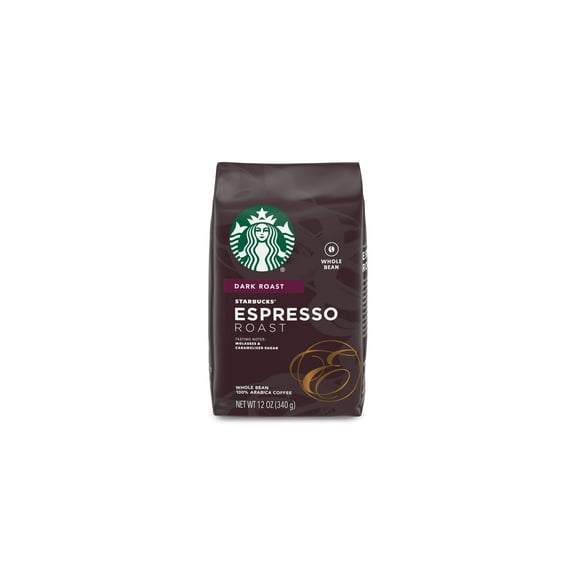 Starbucks Espresso Roast Dark Roast Whole Bean Coffee 12 oz (Pack of 4)
