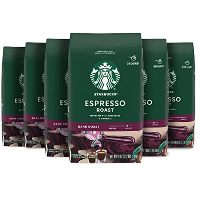 STARBUCKS ESPRESSO ROAST 4袋セット Starbucks Espresso Roast – Ground Coffee 6X18oz Multipack