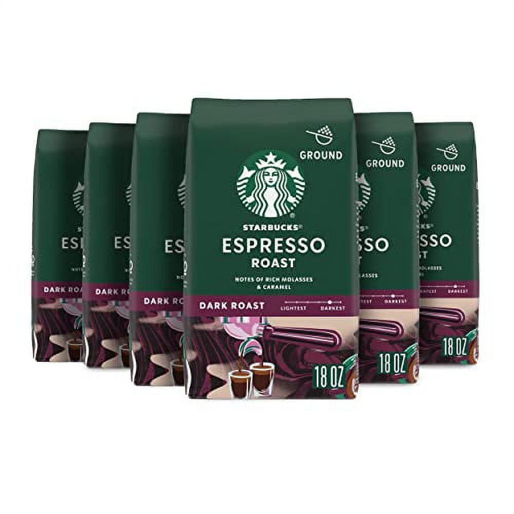 Starbucks Espresso Roast â€“ Ground Coffee 6x18oz Multipack