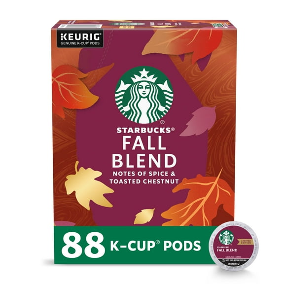 Starbucks Fall Blend, Medium Roast Coffee, Keurig K-Cup Coffee Pods, Arabica, 88 Count