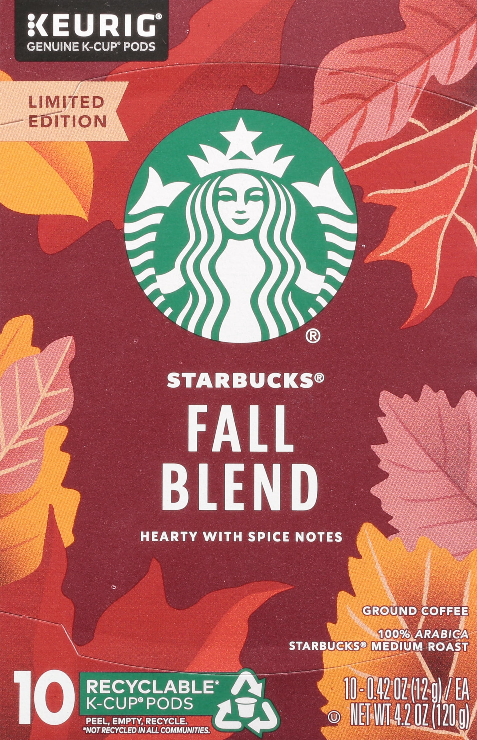 Starbucks Fall Blend K-Cup Pods, 10 ct Box, Medium Roast Coffee