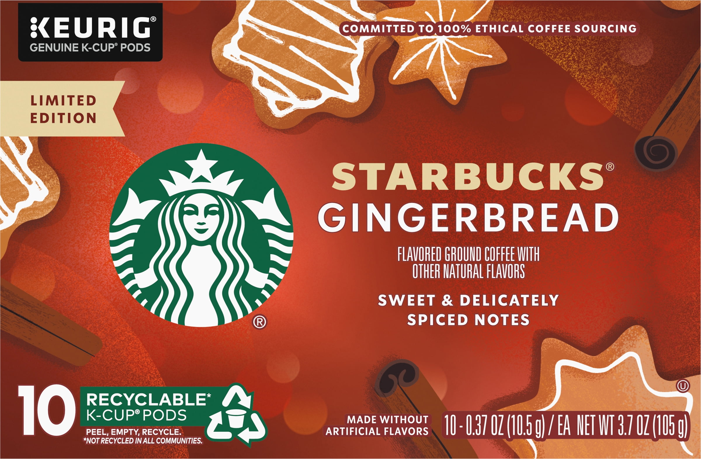 Starbucks Limited Edition Ground Coffee (Gingerbread, 11 Ounce (Pack of 2))